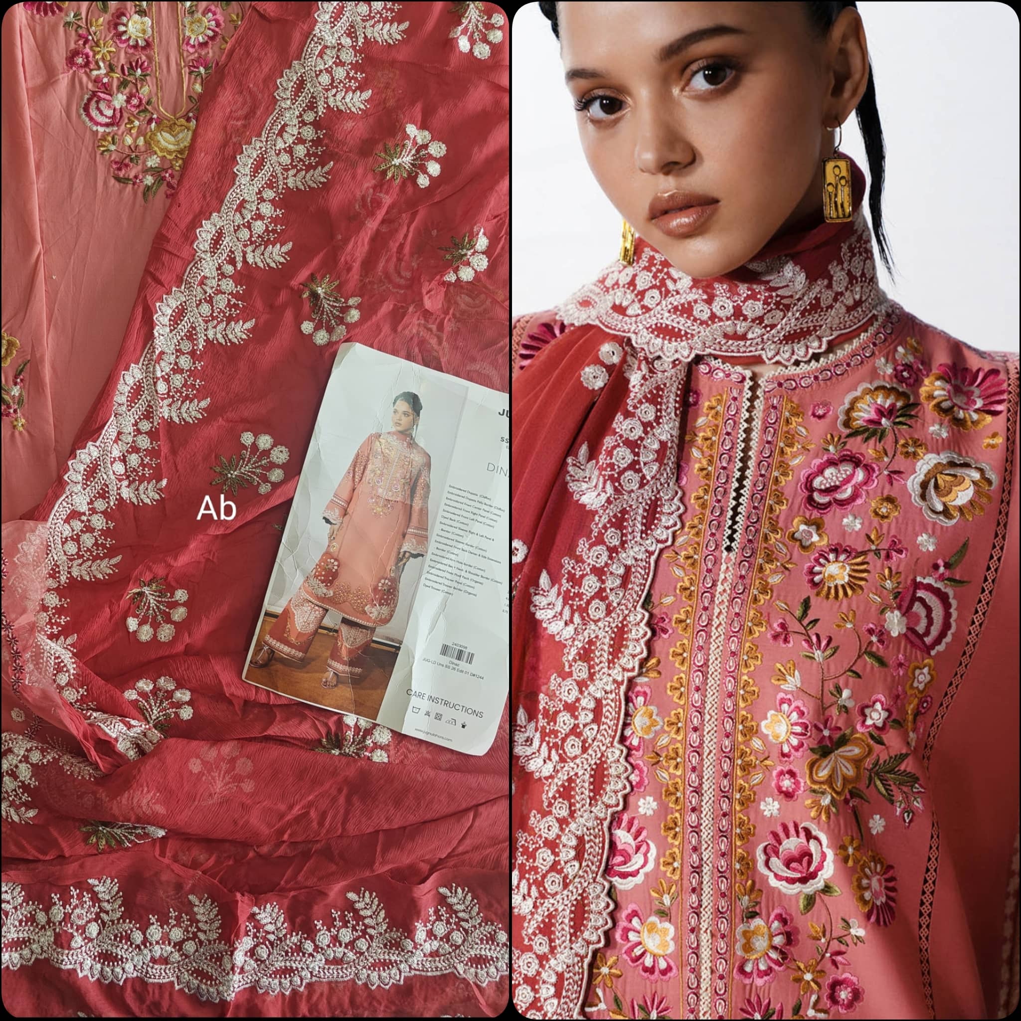 Hot🔥Seller‼️Open Pic/Jugnu Lahore Lawn/Dinaz/Pink