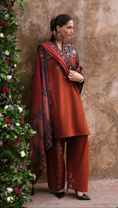 Jugnu Lahore winter Collection Restocked/Jugnu Lahore/Khaddar/Parsa/Rust & Black