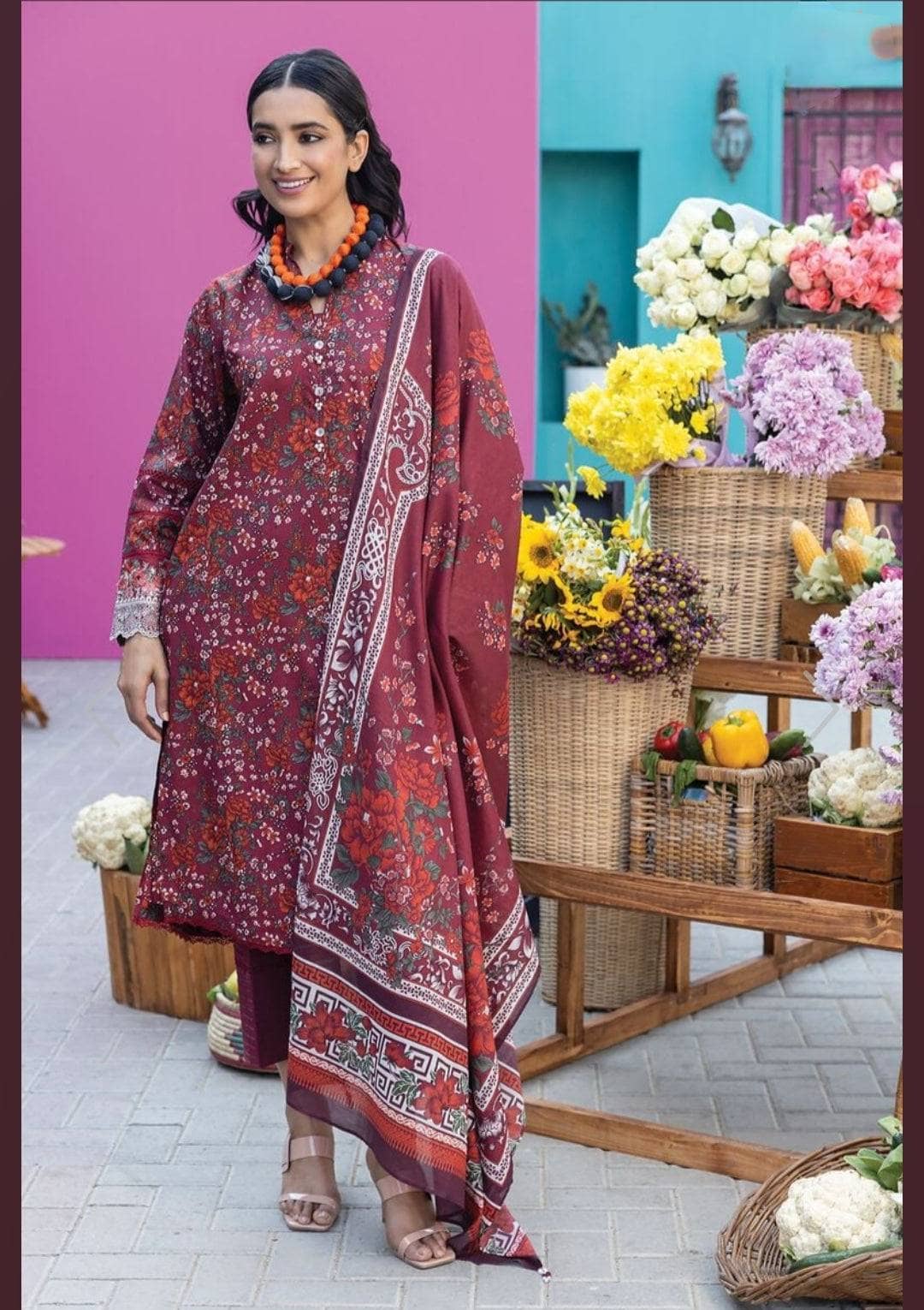 Khaadi Luxury Lawn Collection Khaadi Lawn 24/BLA231238/Shirt Dupatta Bottom Set