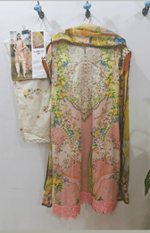 Ready To Wear/Stitched Maria B M Prints 26/Size L/8A/Lemon Yellow