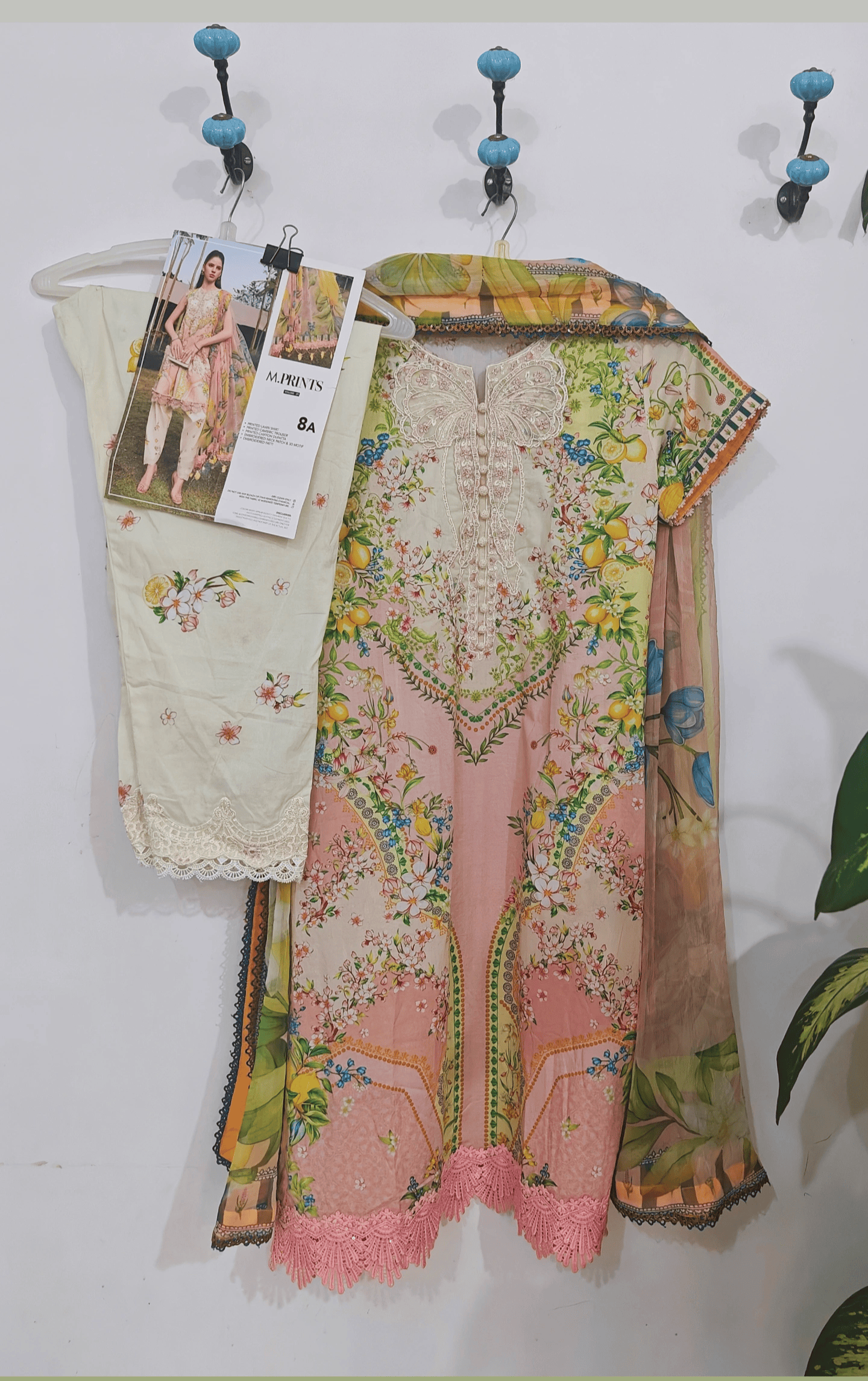 Ready To Wear/Stitched Maria B M Prints 26/Size L/8A/Lemon Yellow
