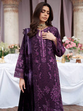 Mahnur Amelia Luxury Winter 26/Velvet Palachi Shawl/Corduroy Rich Plum/AM 10