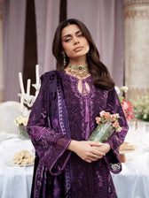 Mahnur Amelia Luxury Winter 26/Velvet Palachi Shawl/Corduroy Rich Plum/AM 10