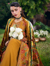 Mahnur Amelia Luxury Winter 26/Velvet Palachi Shawl/Corduroy/Rust Pink & Olive/AM 09