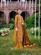 Mahnur Amelia Luxury Winter 26/Velvet Palachi Shawl/Corduroy/Rust Pink & Olive/AM 09
