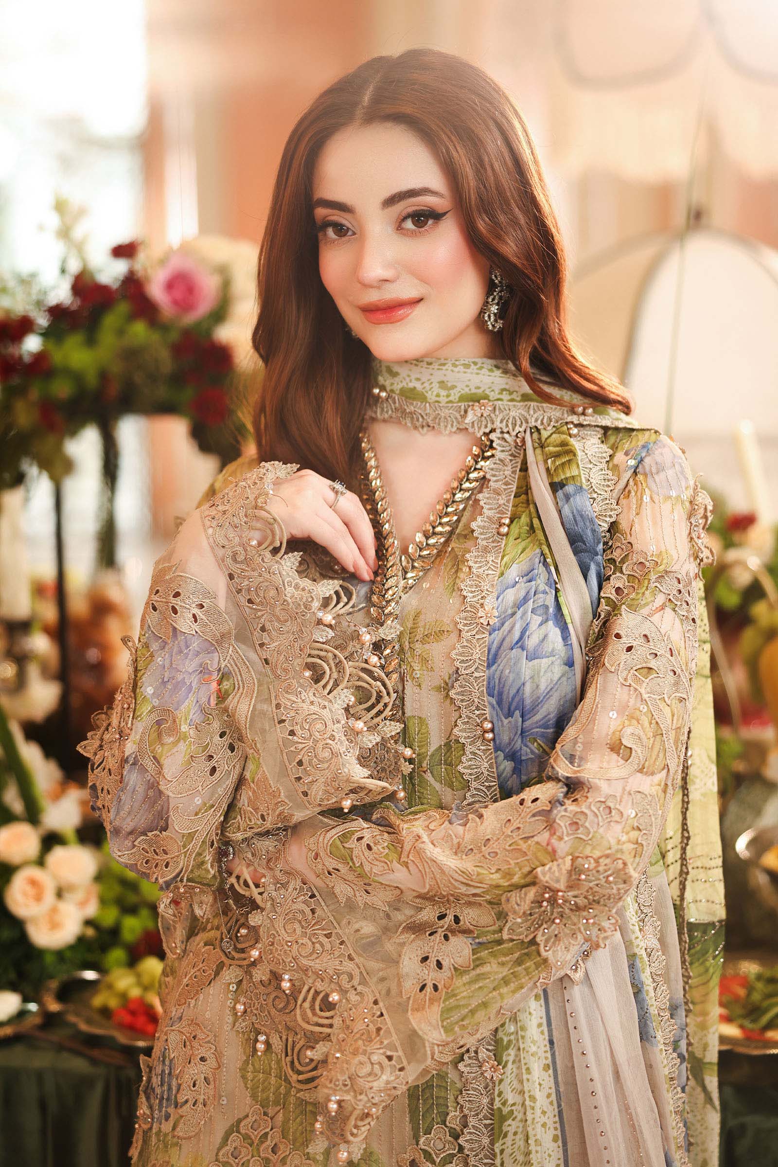 Hot🔥Seller/Maria B Chiffon/ Royal Tea Affair/03/Warm Beige/Coffee