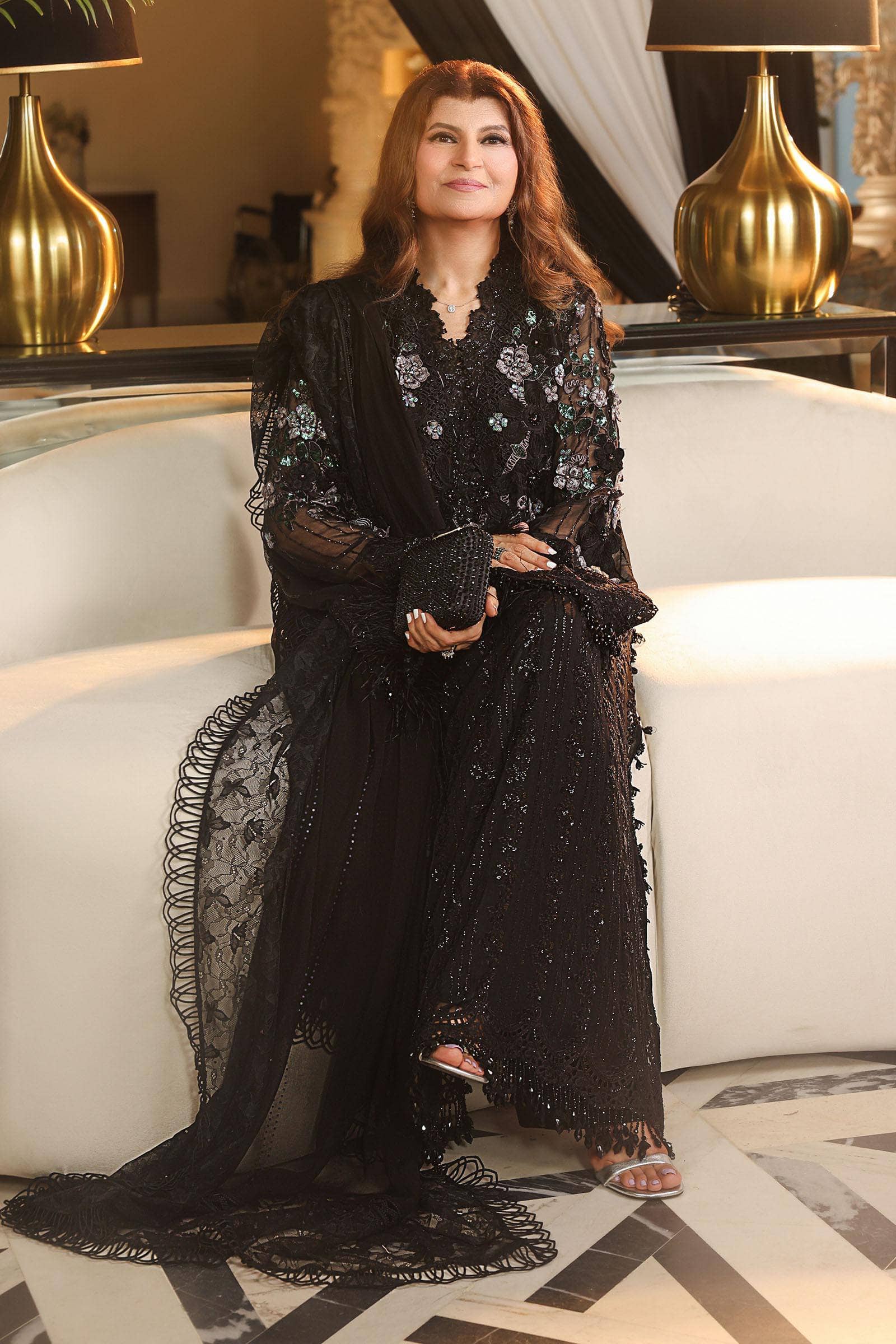 Hot🔥Seller/Maria B Chiffon/ Royal Tea Affair/04/Black