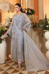 Hot🔥Seller/Maria B Chiffon/ Royal Tea Affair/06/Muted Blue/Ice Blue