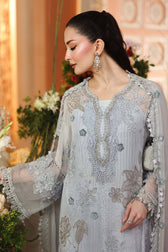 Hot🔥Seller/Maria B Chiffon/ Royal Tea Affair/06/Muted Blue/Ice Blue