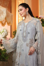 Hot🔥Seller/Maria B Chiffon/ Royal Tea Affair/06/Muted Blue/Ice Blue