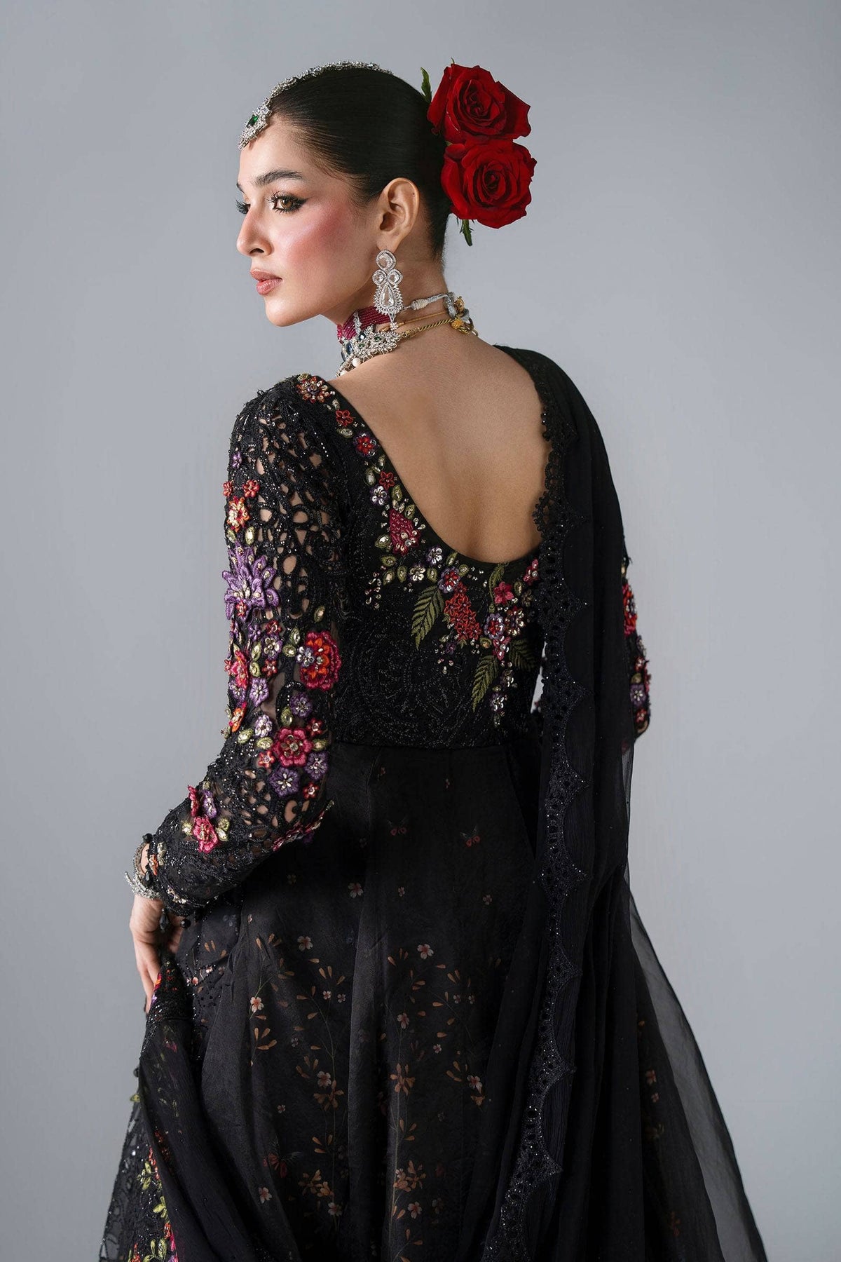 Hot🔥Seller/Maria B Mbroidered/BD-3101-Obsidian Garden/Black