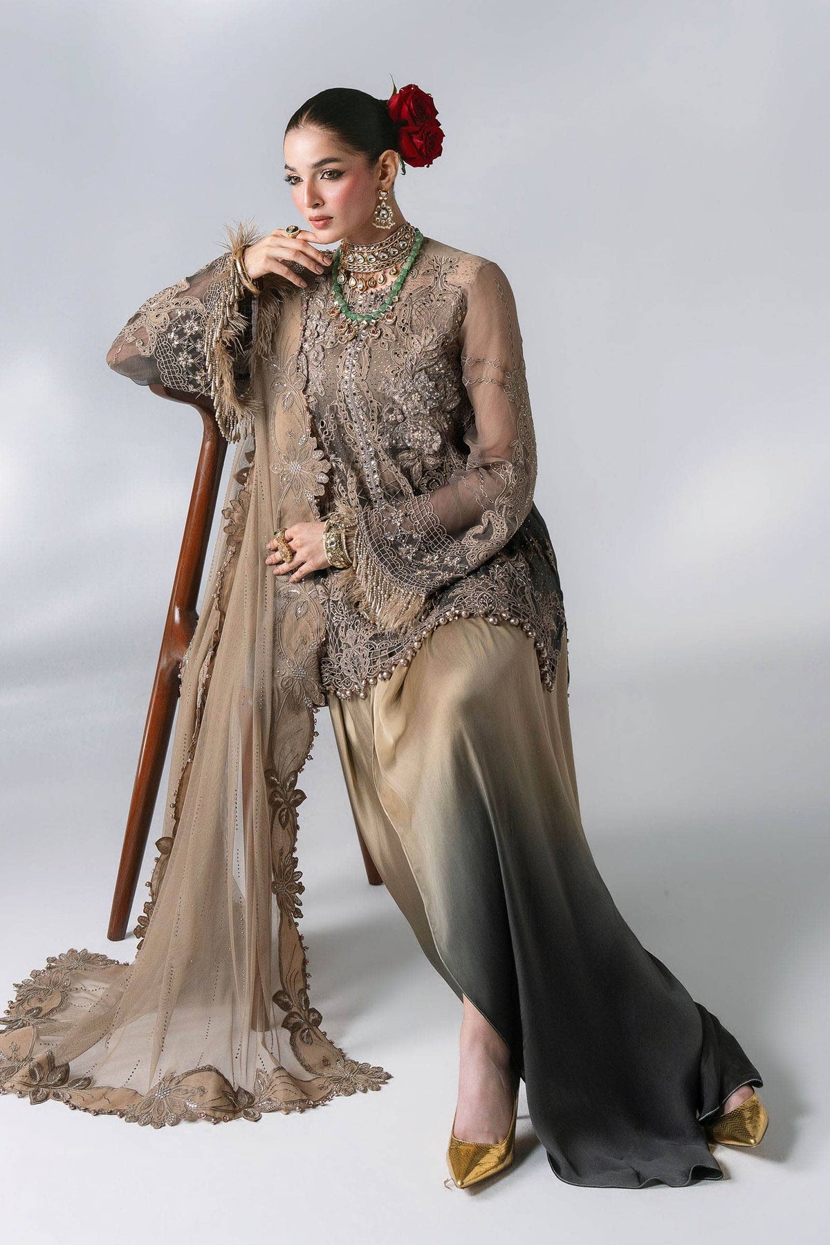 Hot🔥Seller/Maria B Mbroidered/BD-3102-Antique Bronze/Coffee & Grey