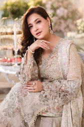 Hot🔥Seller/Maria B Chiffon 26/D-07/Ivory Beige