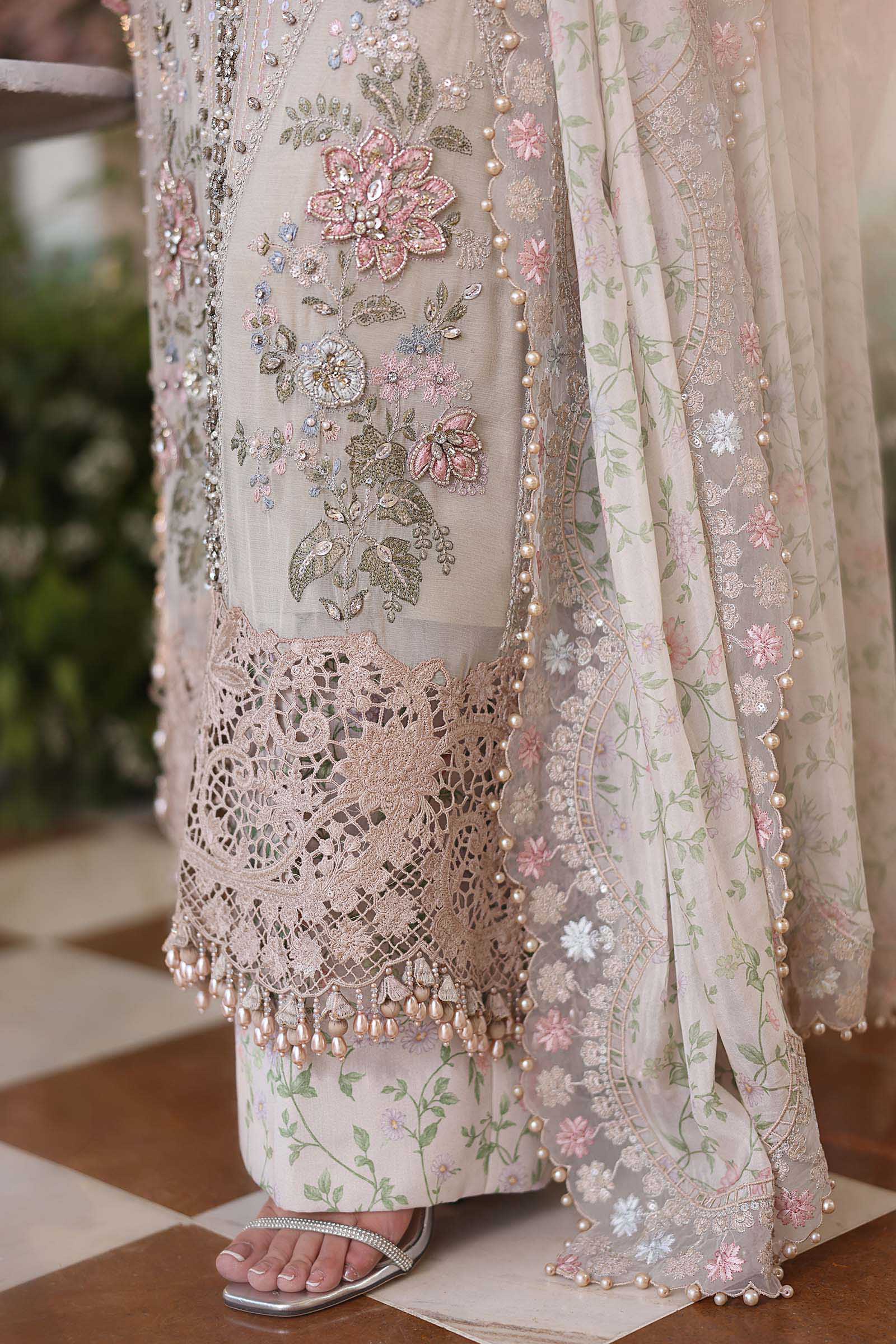 Hot🔥Seller/Maria B Chiffon 26/D-07/Ivory Beige