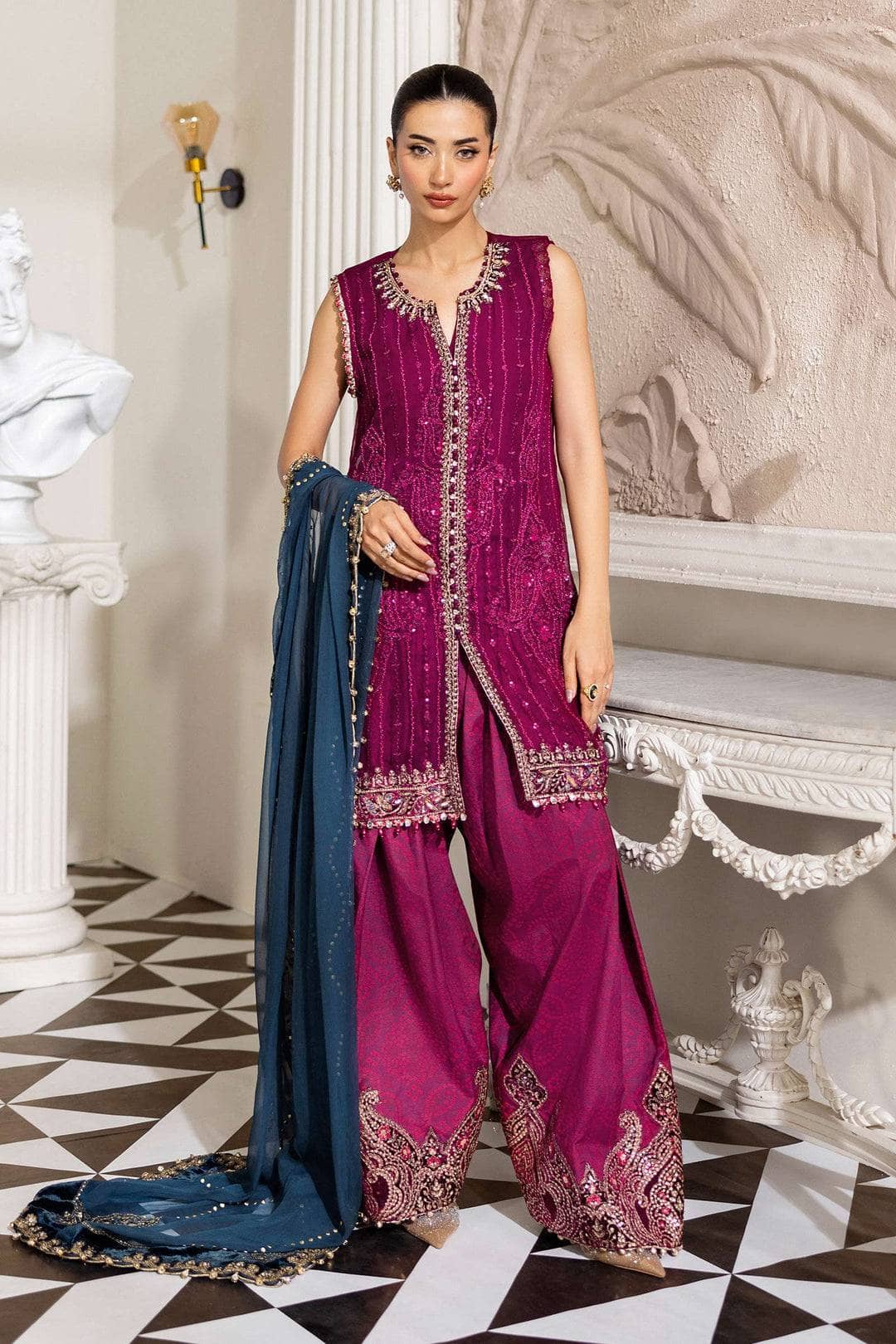 Restocked/Maria B Chiffon 25/MPC-25-102/Plum