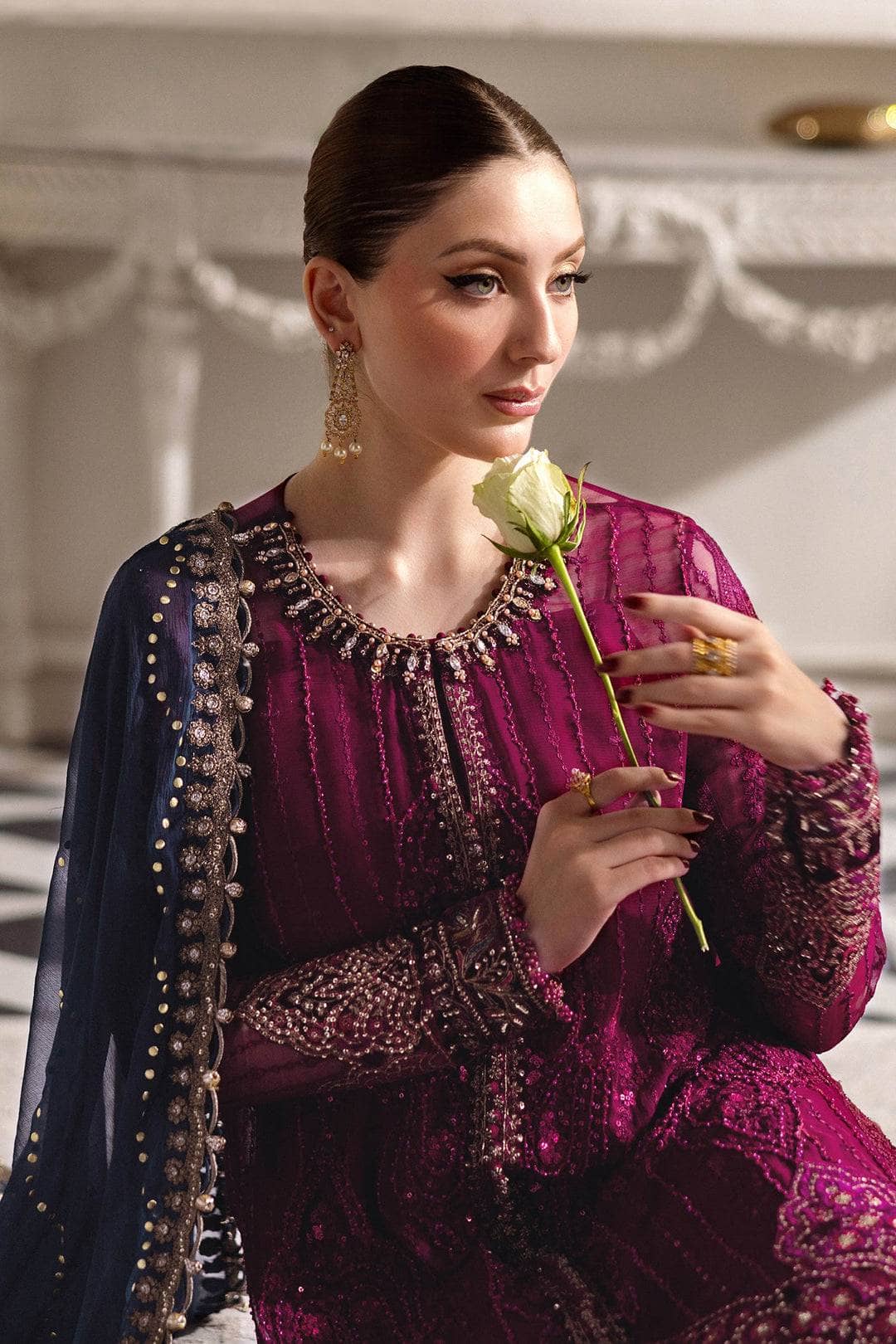 Restocked/Maria B Chiffon 25/MPC-25-102/Plum