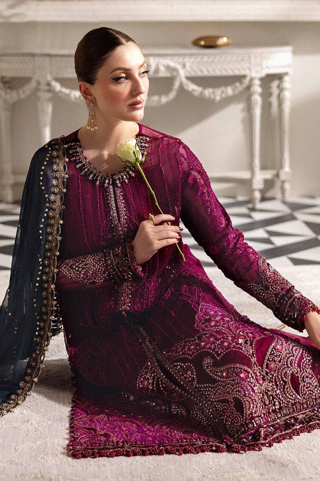 Restocked/Maria B Chiffon 25/MPC-25-102/Plum