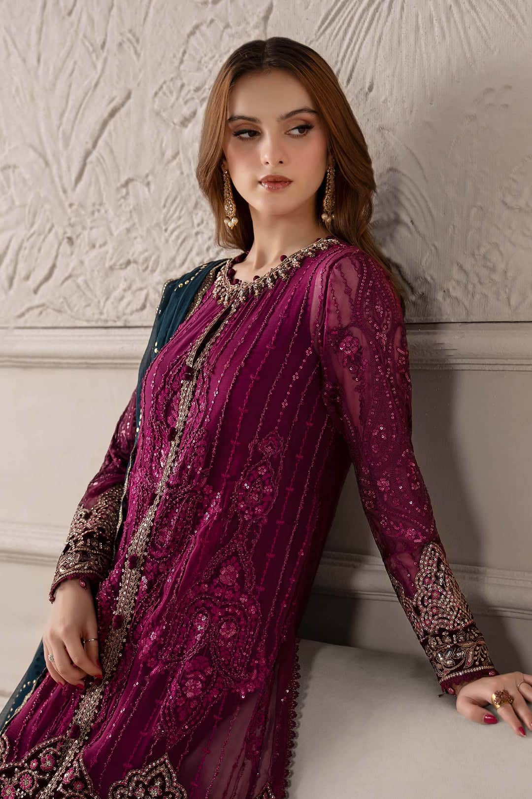 Restocked/Maria B Chiffon 25/MPC-25-102/Plum