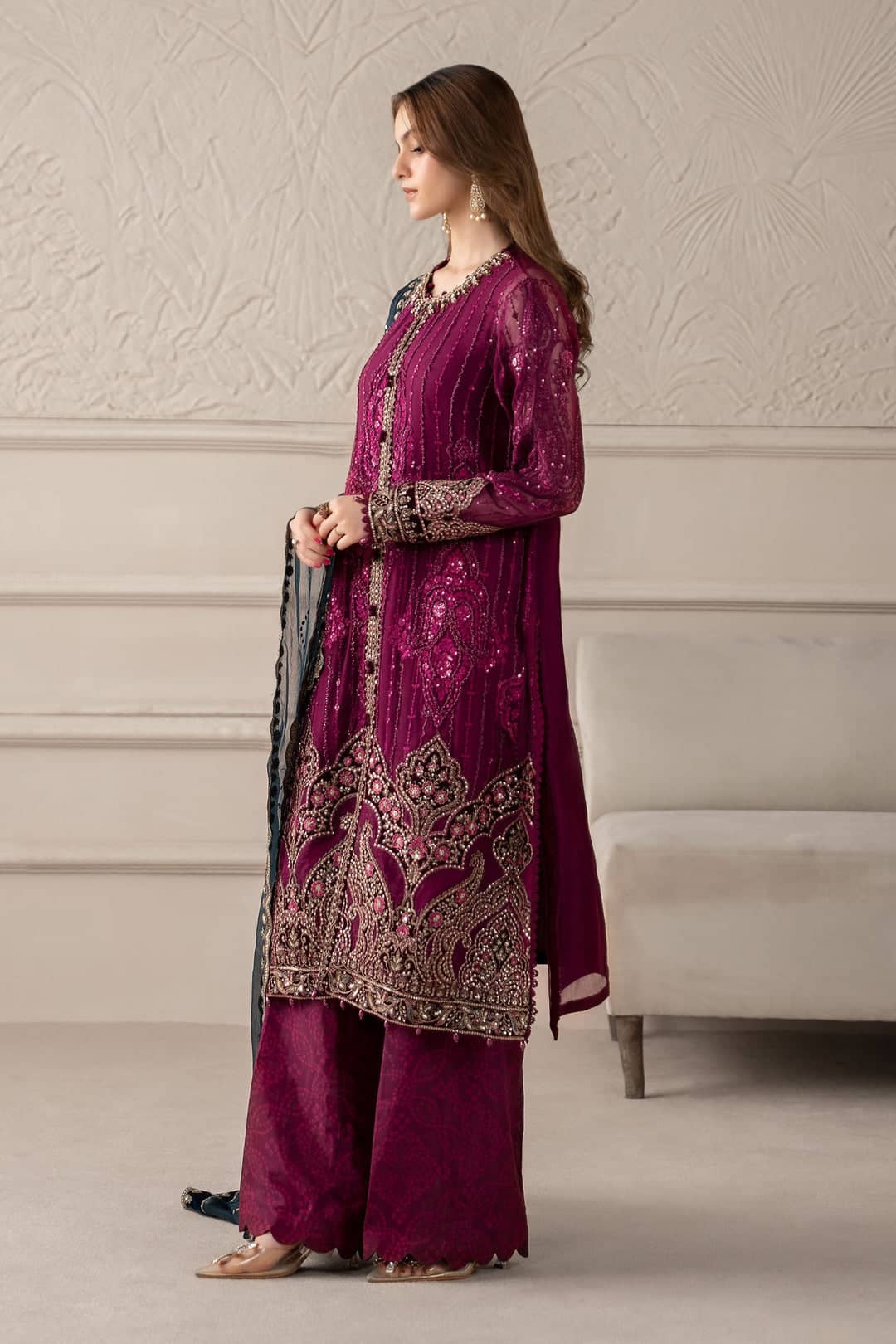 Restocked/Maria B Chiffon 25/MPC-25-102/Plum