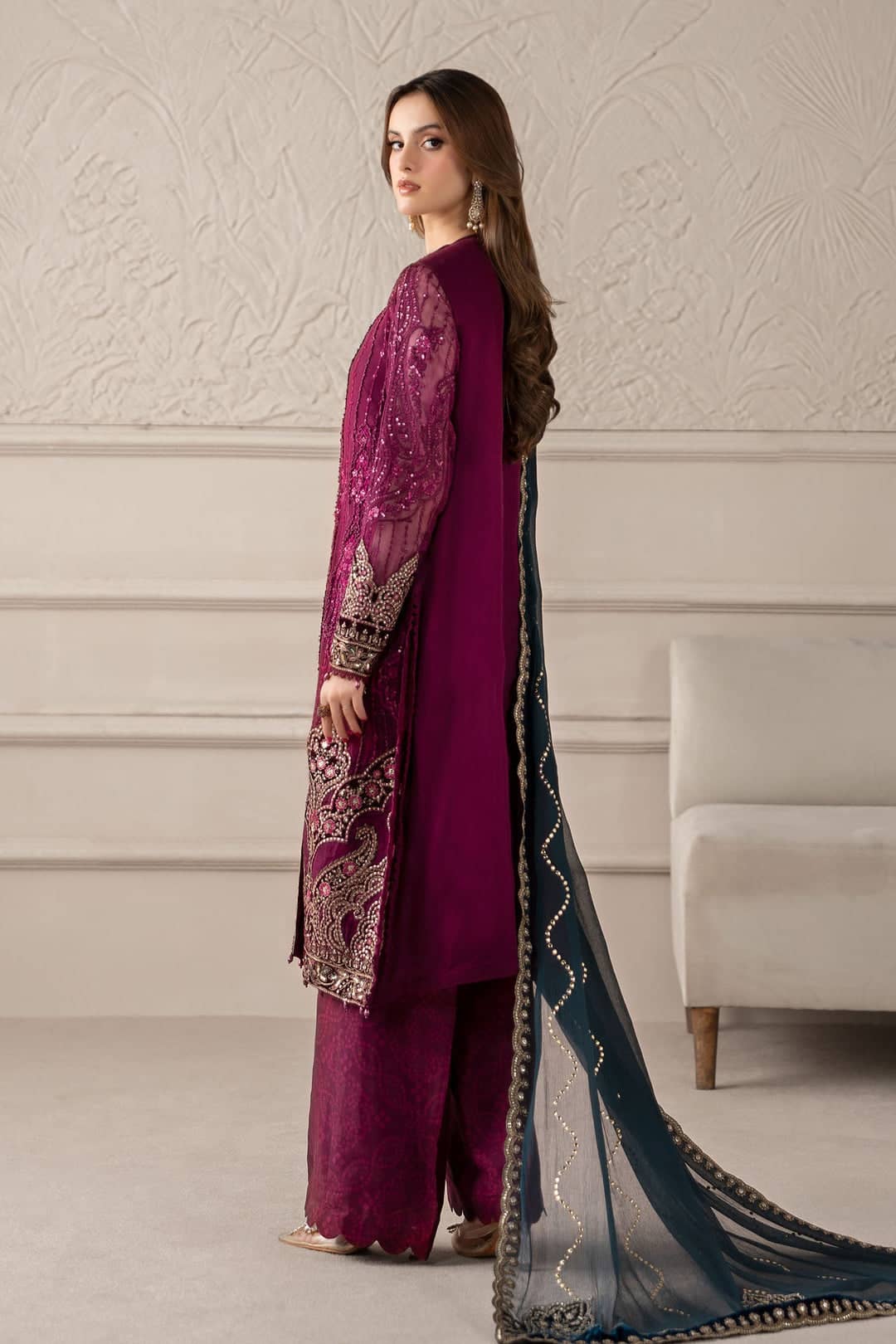 Restocked/Maria B Chiffon 25/MPC-25-102/Plum