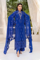 Restocked/Maria B Chiffon 25/MPC-25-103/Royal Blue