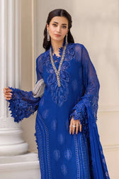 Restocked/Maria B Chiffon 25/MPC-25-103/Royal Blue