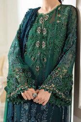 Restocked/Maria B Chiffon 25/MPC-25-106/Green to Teal