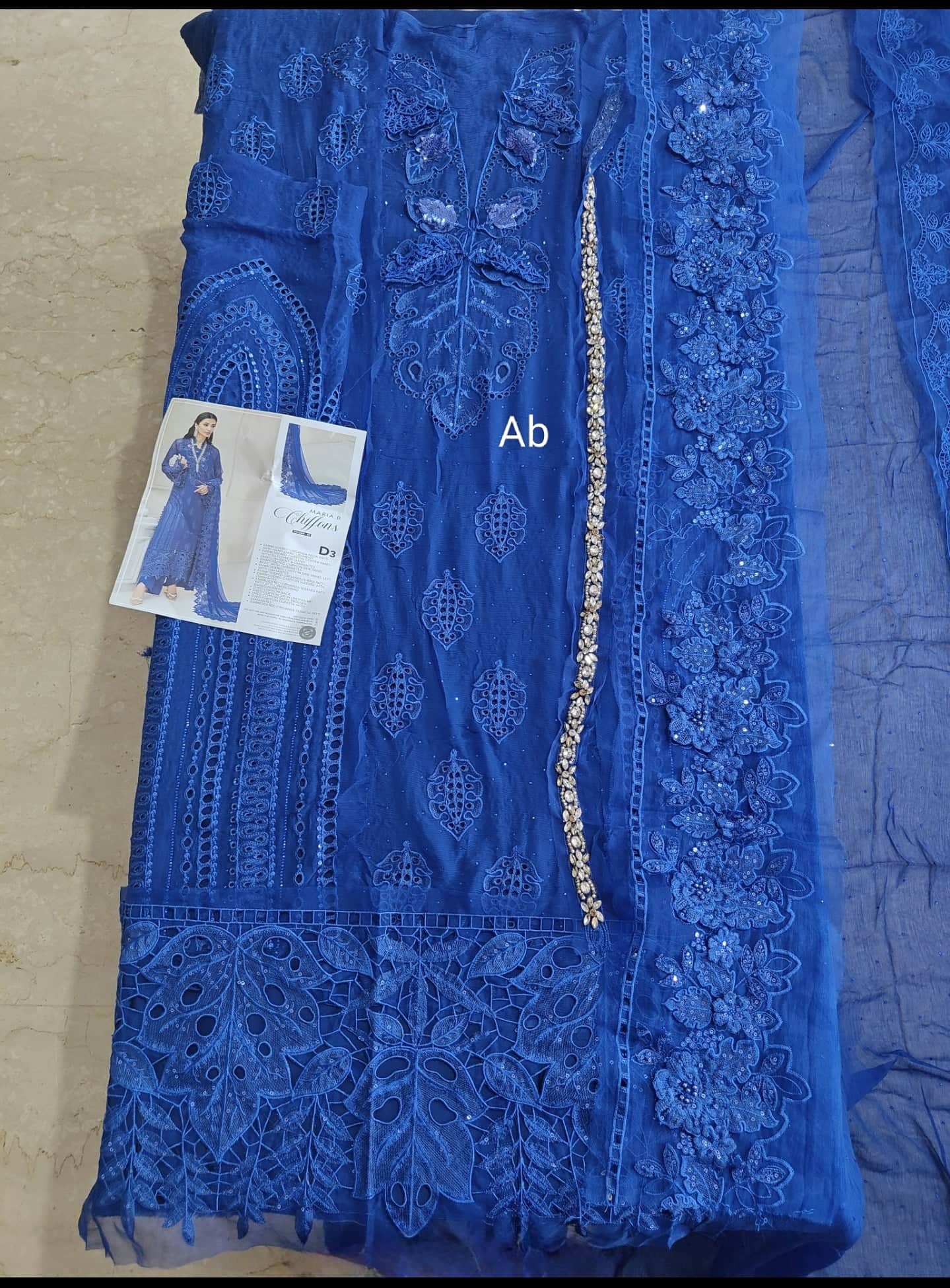 Maria B Chiffon open pics Open Pic/Maria B Chiffon 25/MPC-25-103/Royal Blue