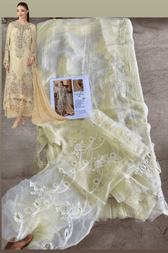 Sale‼️Open Pic/Maria B Chiffon/ Royal Tea Affair/08/Pastel Sunshine/Lime Yellow