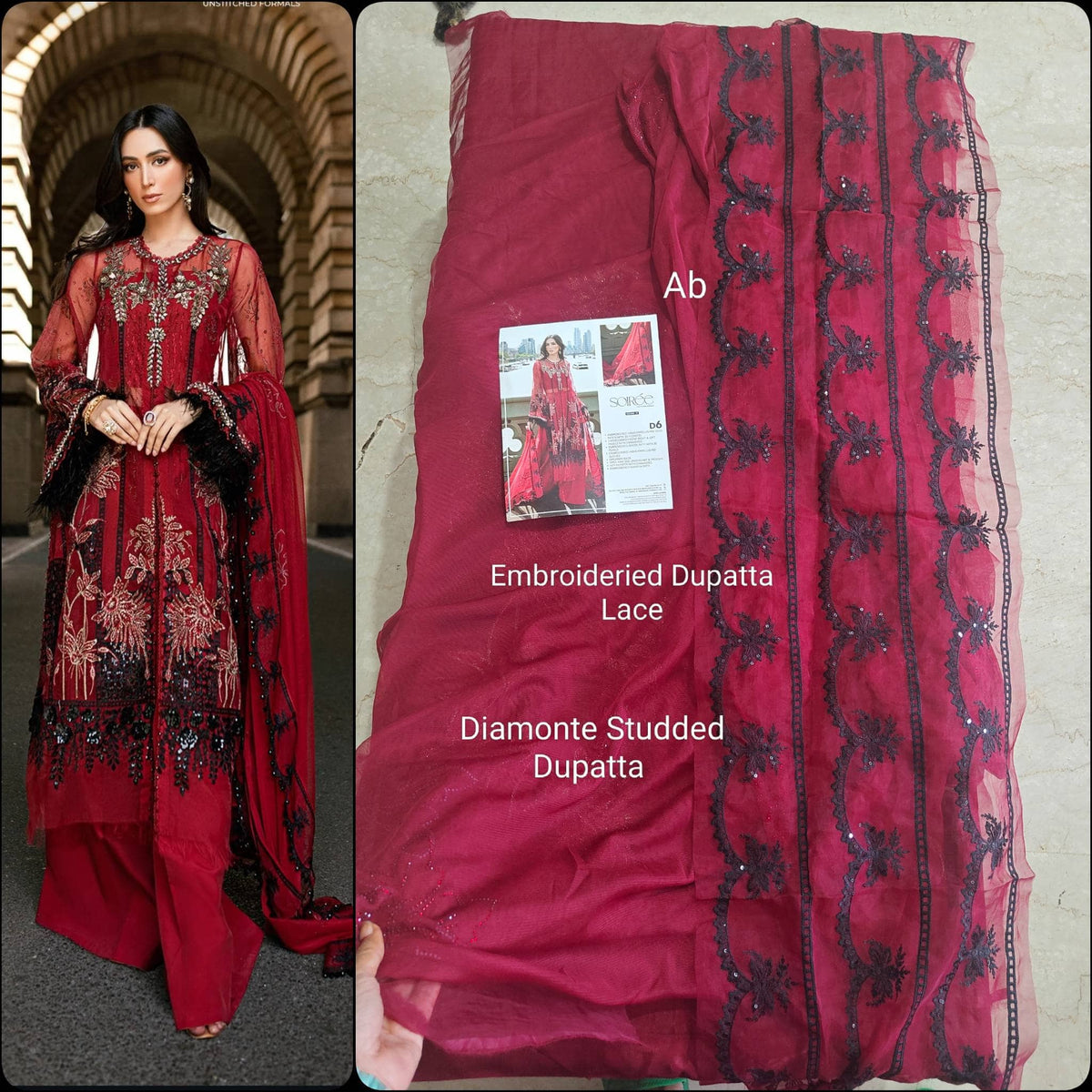 Sale‼️Open Pic/Maria B Soiree Luxury Formals/D6/Red