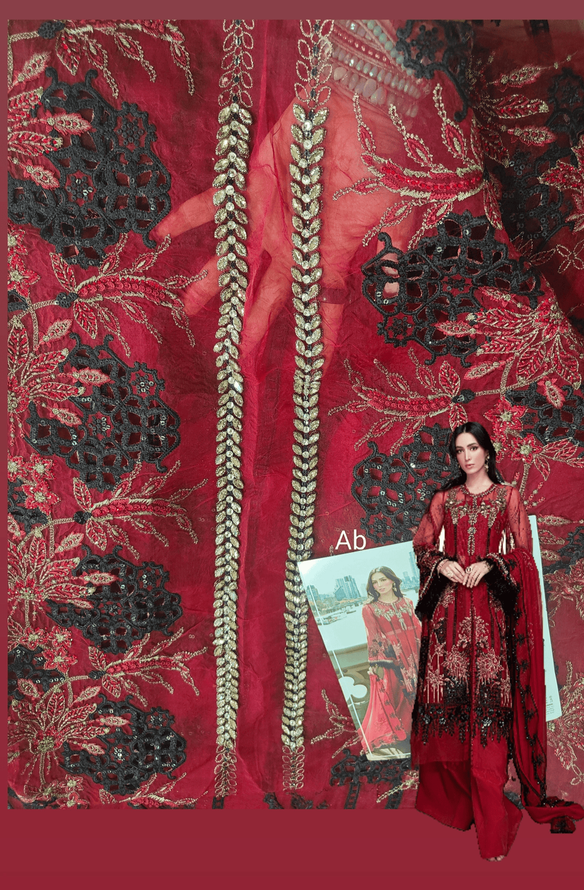 Sale‼️Open Pic/Maria B Soiree Luxury Formals/D6/Red