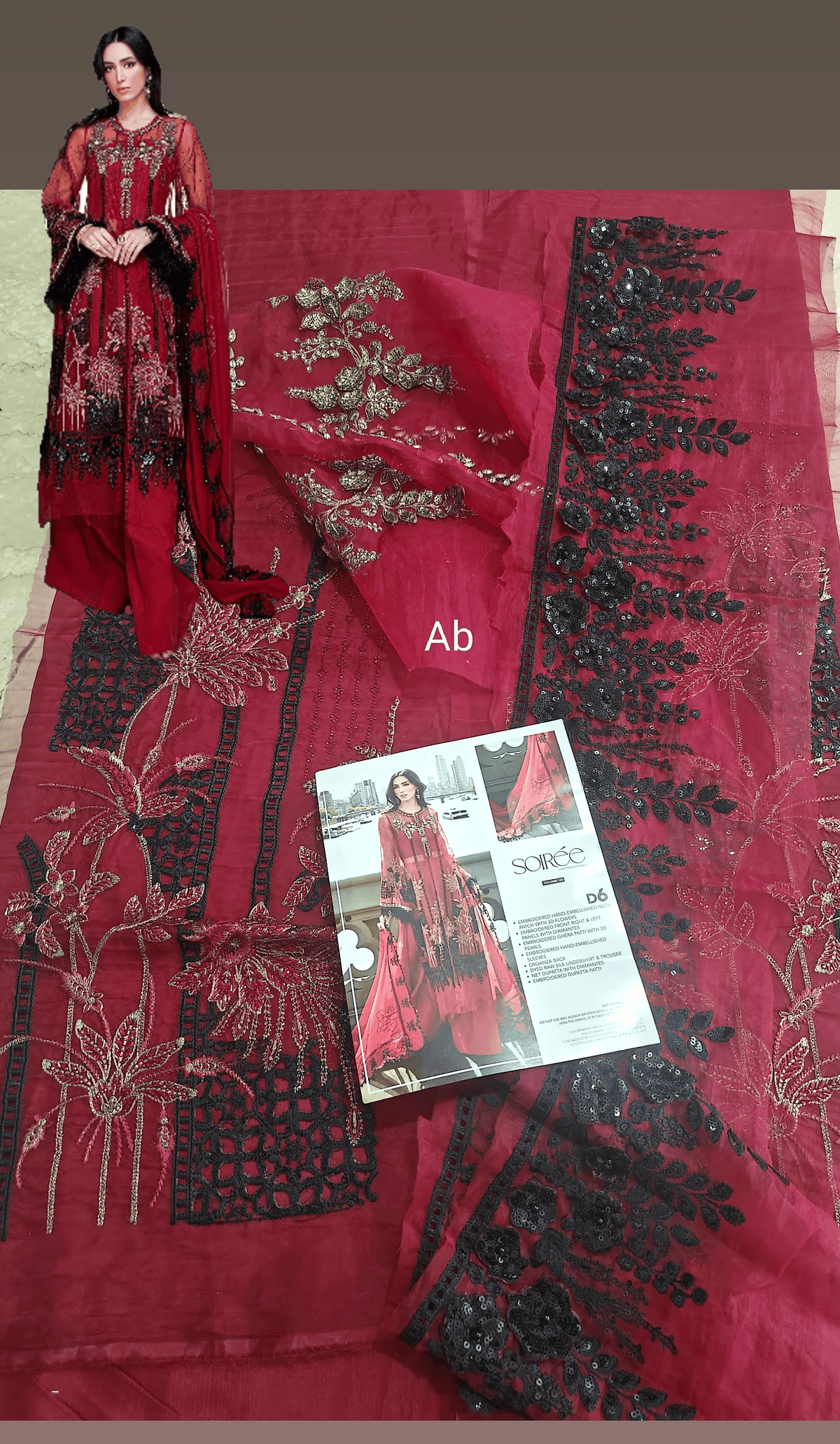 Sale‼️Open Pic/Maria B Soiree Luxury Formals/D6/Red
