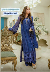 Maria B Chiffon spotted Spotted in Maria B Chiffon 25/MPC-25-103/Royal Blue