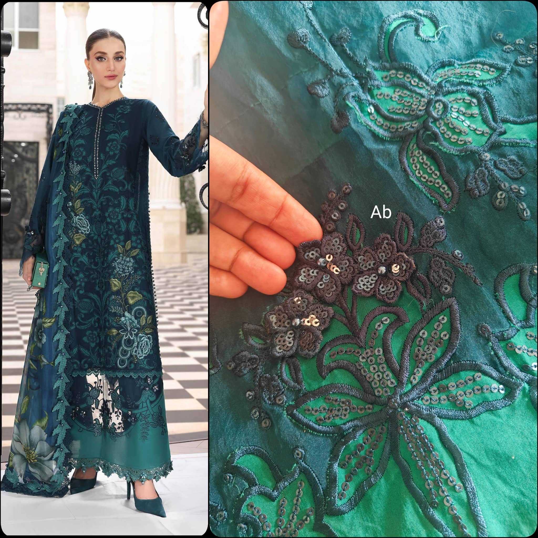 Open Open Pic/Sale‼️Maria B Eid Lawn 26/Vol 2/D-06/Sea Green