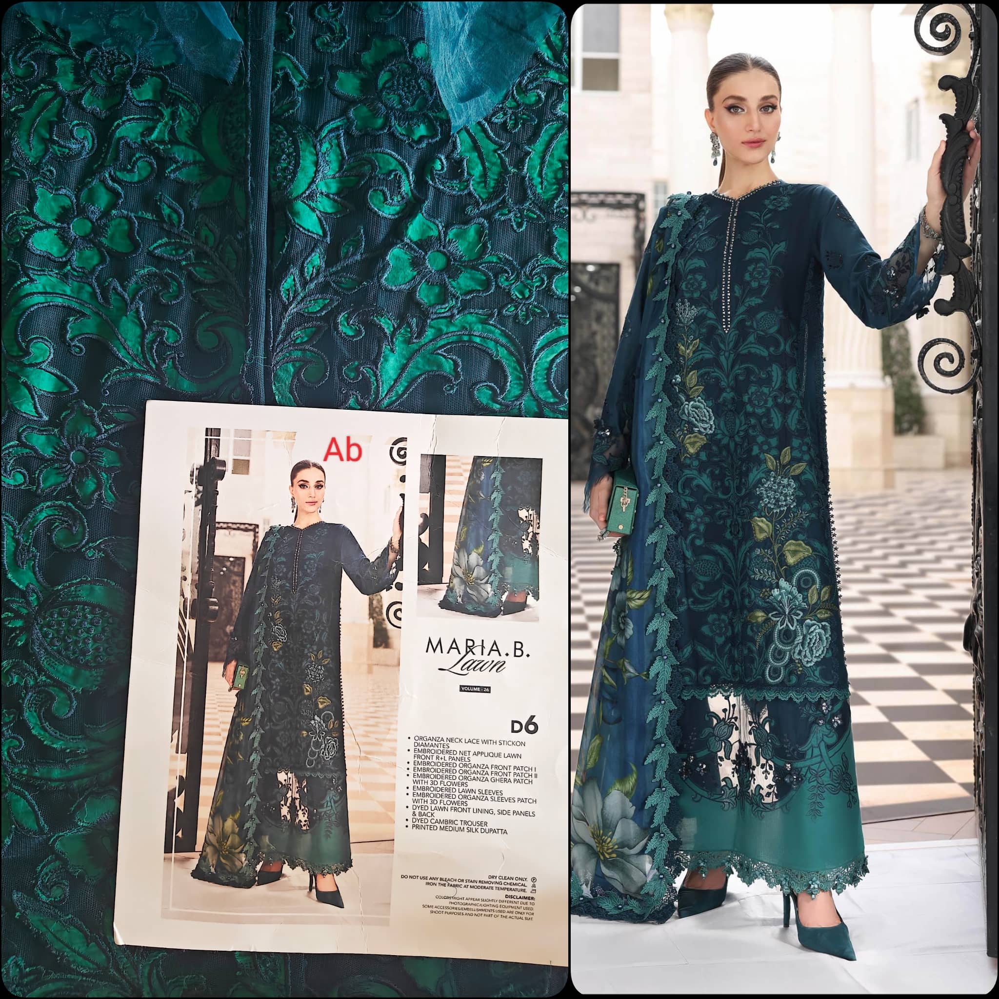 Open Open Pic/Sale‼️Maria B Eid Lawn 26/Vol 2/D-06/Sea Green