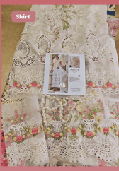 Open Pic/Hot🔥Seller‼️ Maria B Luxury Lawn 26/Vol 2/D-03/Off White
