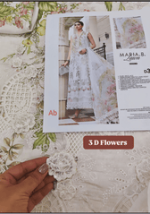 Open Pic/Hot🔥Seller‼️ Maria B Luxury Lawn 26/Vol 2/D-03/Off White