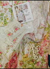 Open Pic/Hot🔥Seller‼️ Maria B Luxury Lawn 26/Vol 2/D-03/Off White