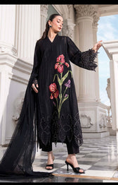 Open Pic/Hot🔥Seller‼️ Maria B Luxury Lawn 26/Vol 2/D-10/Black