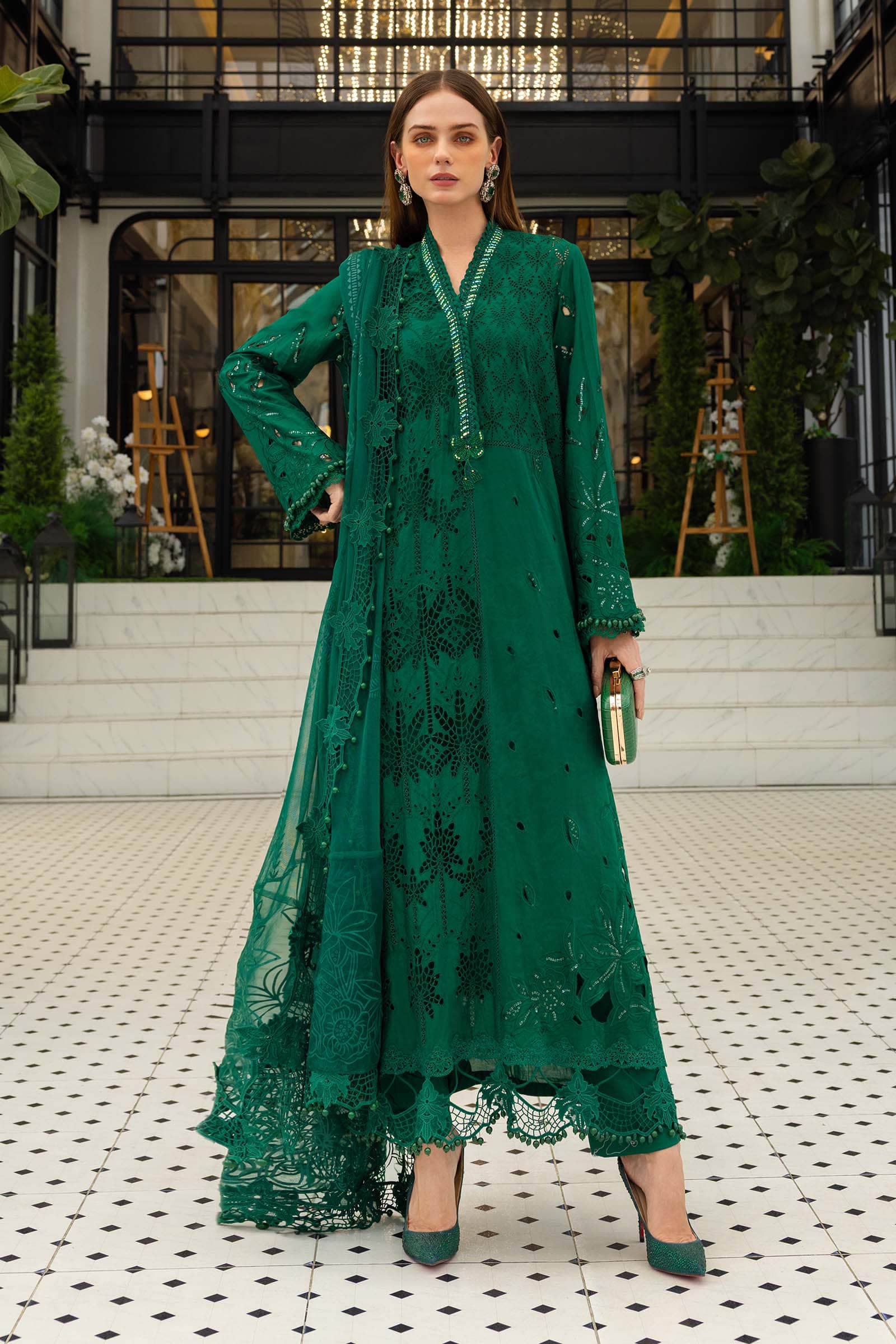 Restocked/Maria B Eid Lawn 26/Vol 2/D-04/Emerald Green