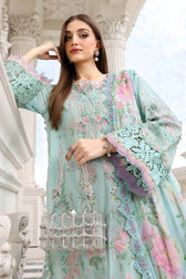 Hot🔥Seller/Maria B Luxury Lawn 26/Vol 2/D-15/Sky Blue