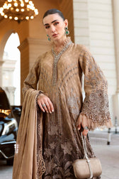 Restocked/Maria B Lawn 26/1A/Coffee & Grey