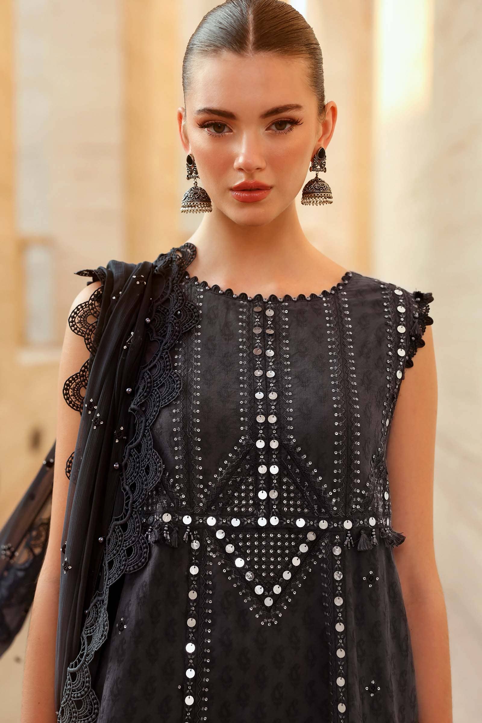 Maria B Lawn 26/2B/Navy & Coffee