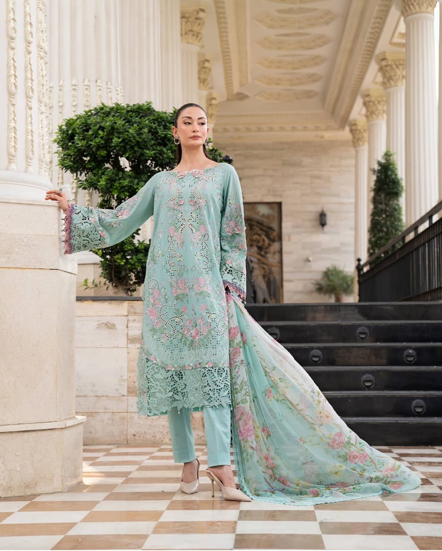 Monsoon Sale‼️Maria B Luxury Lawn 26/Vol 2/D-15/Sky Blue