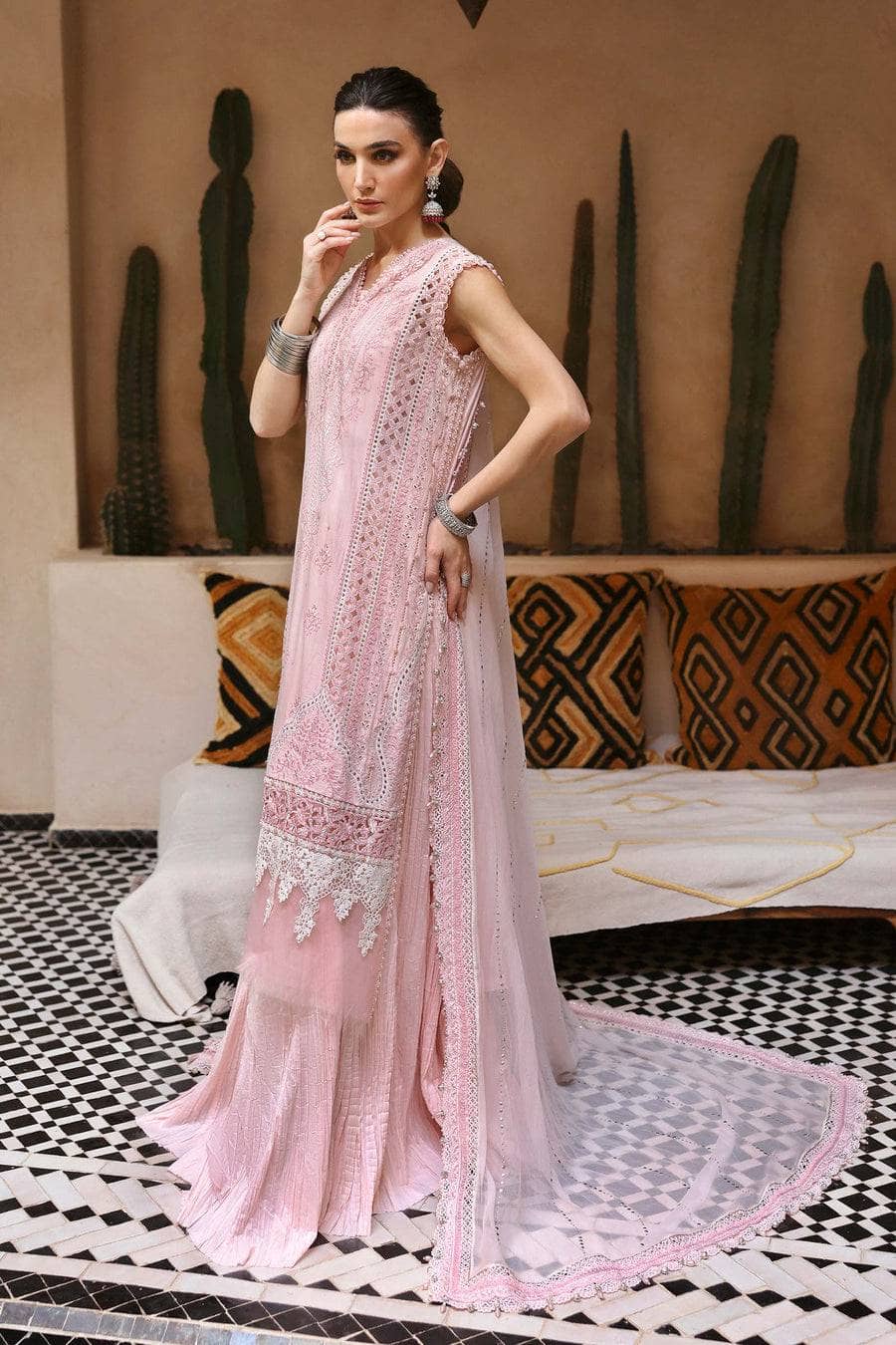 Maria B Lawn Pakistani Suit Restocked/Maria B Luxury Lawn 25/11A/Powder Pink