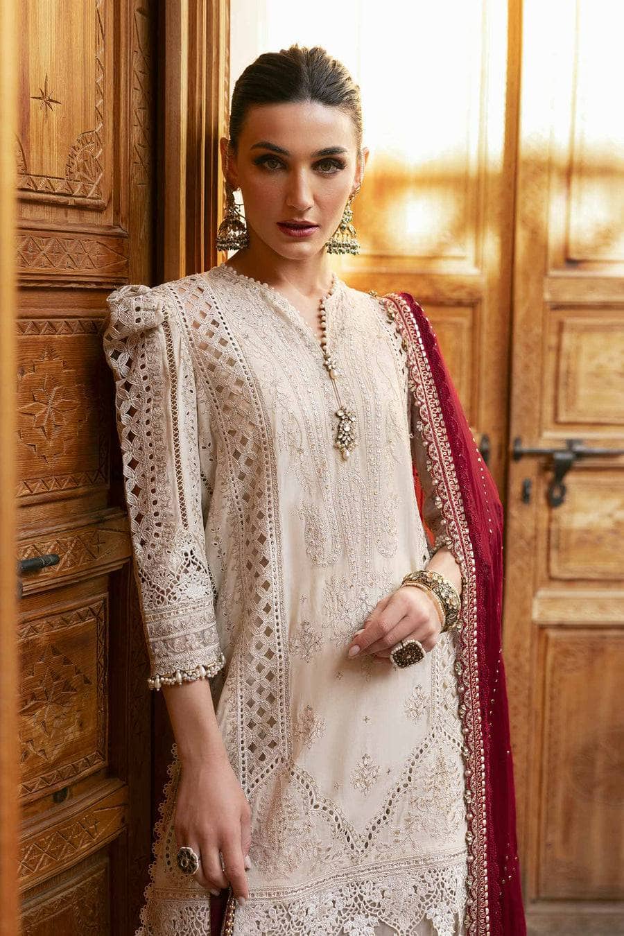 Maria B Lawn Pakistani Suit Restocked/Maria B Luxury Lawn 25/11B/Beige