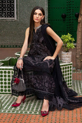 Maria B Lawn Pakistani Suit Restocked/Maria B Luxury Lawn 25/12B/Black