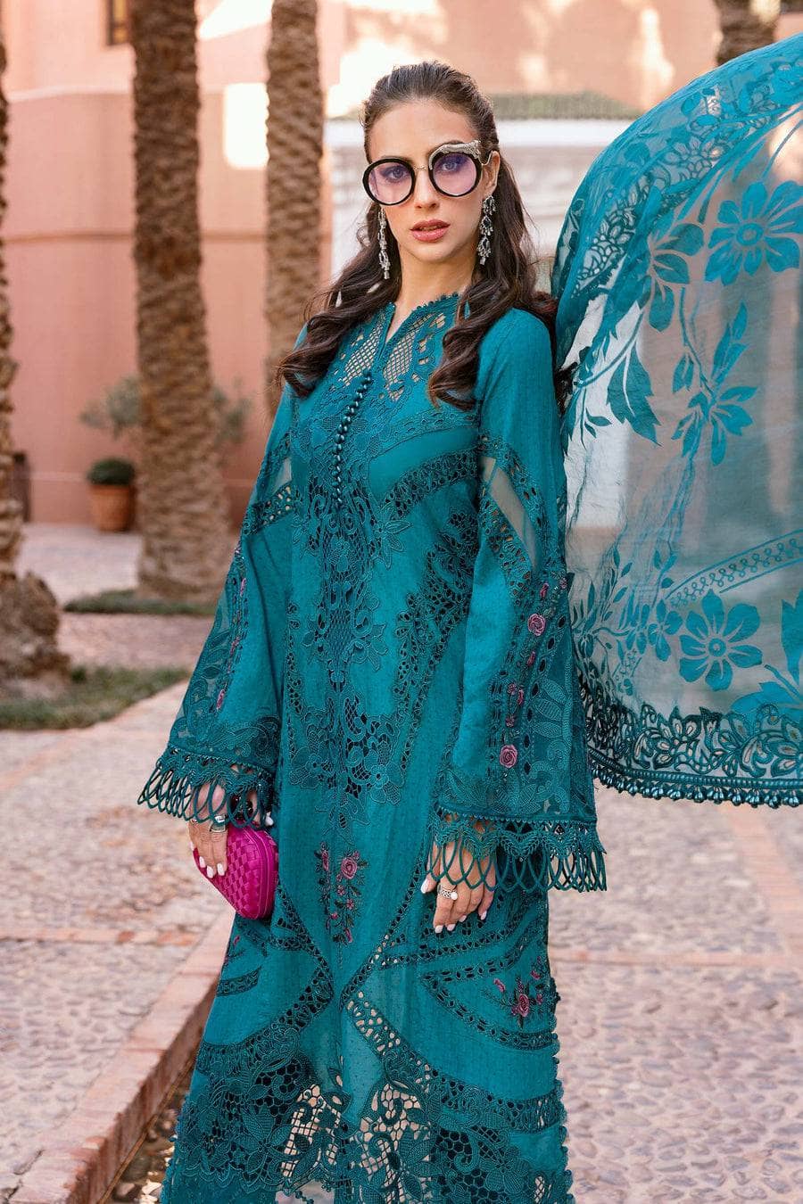 Maria B Lawn Pakistani Suit Restocked/Maria B Luxury Lawn 25/13B/Teal
