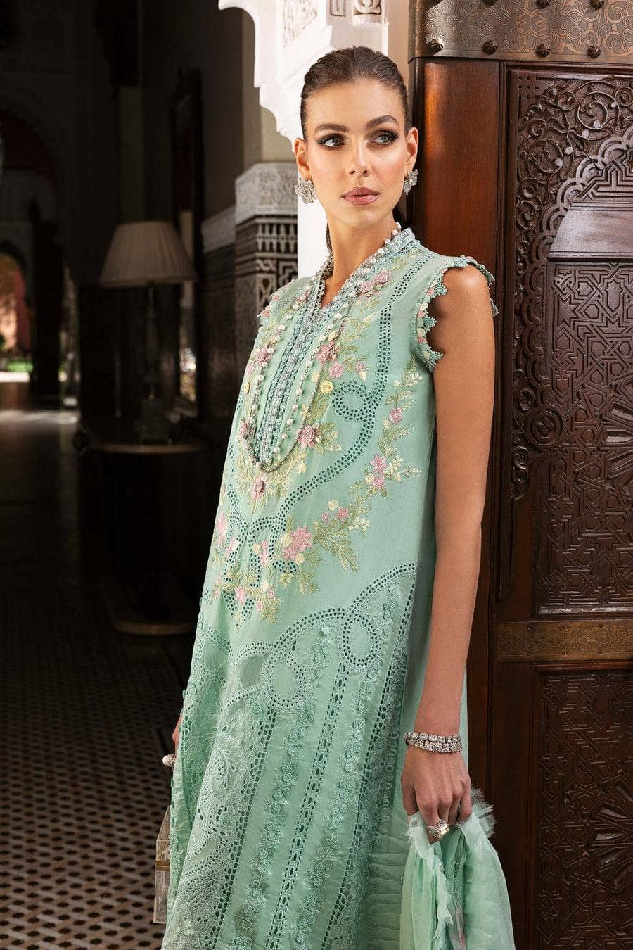 Maria B Lawn Pakistani Suit Restocked/Maria B Luxury Lawn 25/14A/Aqua