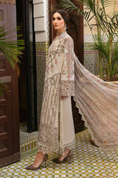 Maria B Lawn Pakistani Suit Restocked/Maria B Luxury Lawn 25/14B/Beige